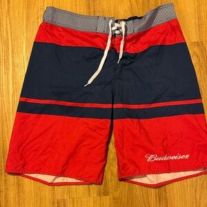 Budweiser Red and Navy Board Shorts